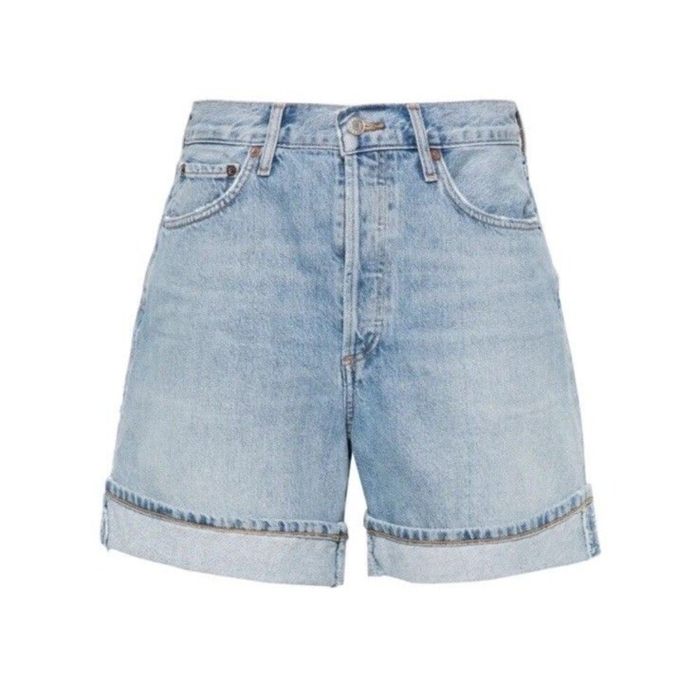 Agolde Dame high-waisted denim shorts Sz 26 Turn On Hem Cotton Preppy